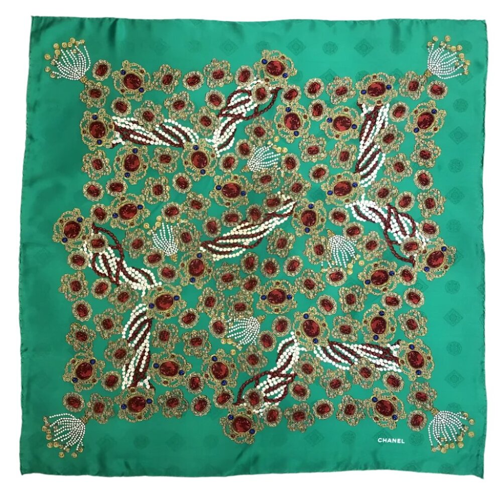 Chanel Jewel Print Silk Square Scarf